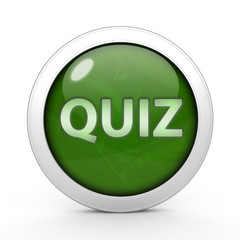 Quiz circular icon on white background