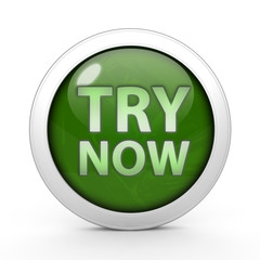 Try now circular icon on white background