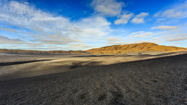 Paysage désertique d'Islande