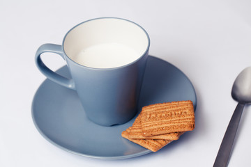 Obraz na płótnie Canvas Milk and biscuits. Perfect breakfast.