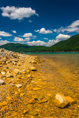 The rocky shore of  Watauga Lake, in Cherokee National Forest, T