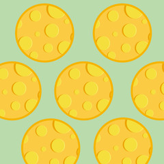 Obraz premium Cheese on green background. Vector illustration