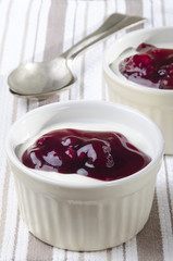 scandinavian red fruit jelly with milk