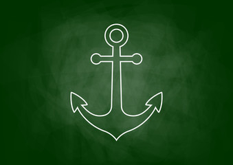 Drawing of anchor on blackboard