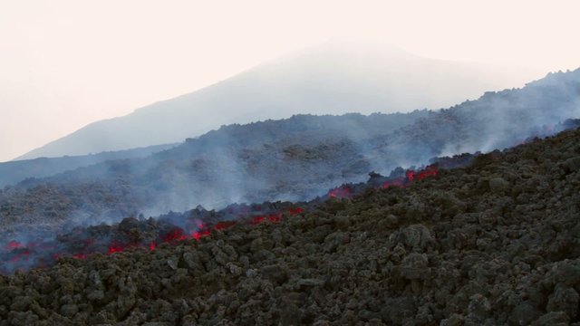 Explosion during the eruption of Mount Etna
