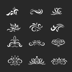 Beautiful  white vintage vector decorative elements and