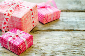 Valentine's background with gifts