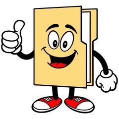 Folder Mascot with Thumbs Up