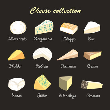 illustration of a collection of cheeses