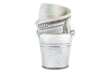 Money in a bucket