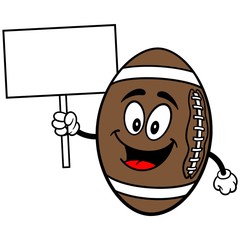 Football Mascot with Sign