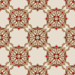 Brown seamless texture on a beige background