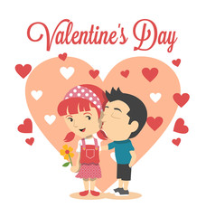 Valentine's day. Vector flat illustration