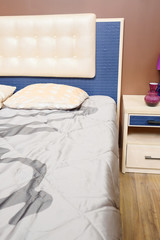 close-up of a bedroom in modern style