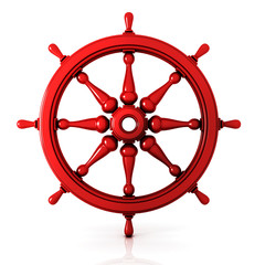 Ship wheel 3d isolated on white background © djmilic