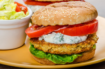 Vegetarian chickpea burger