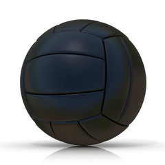 Black volleyball ball, isolated on white background