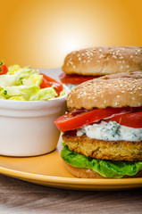 Vegetarian chickpea burger