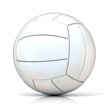 White volleyball ball, isolated on white background
