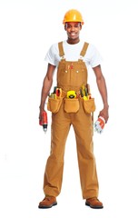 African American worker man.