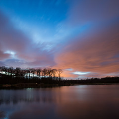 lake and sky after sunset