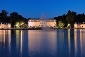 Fototapeta na wymiar Benrath Palace in Dusseldorf at evening, Germany