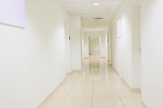 white corridor in the office building