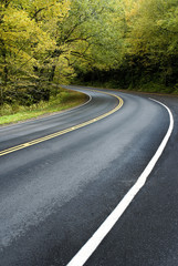 Smoky Mountains Road In Early Autumn