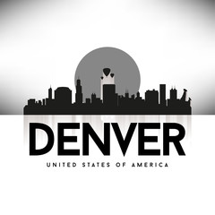 Denver USA Skyline Silhouette Black vector