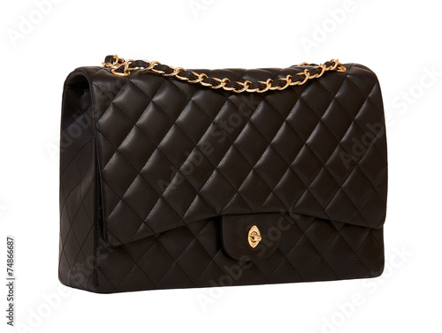 "Women's black leather handbag" Fotos de archivo e imágenes libres de