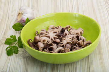 Boiled octopus