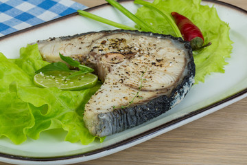 Grilled shark steak
