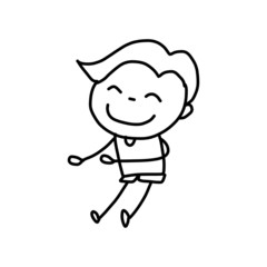hand drawing abstract cartoon happy kids