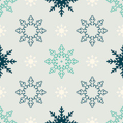 Cotton fabric Snowflake winter seamless pattern