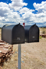 Row of Old Postboxes in Arizona State, USA