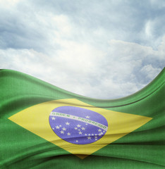Brazil flag and sky