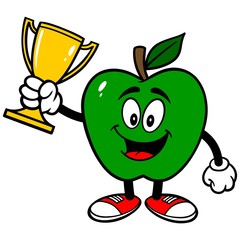 Green Apple with Trophy