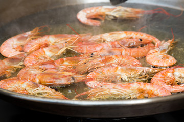 cooking prawns