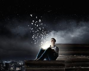 Fototapeta premium Reading and imagination