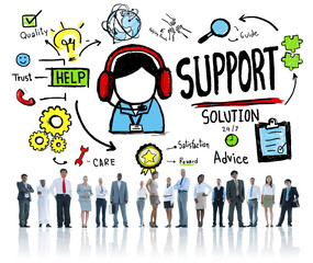 Support Solution Advice Help Care Satisfaction Quality Concept