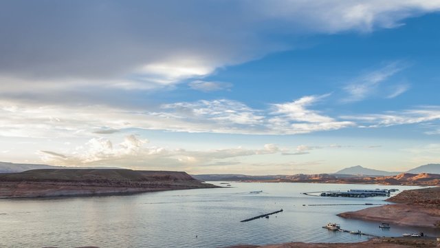 Lake Powell at Sunset Time-lape taken from Halls Crossing Marina