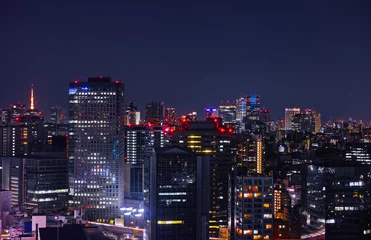 Abwaschbare Fototapete 東京の商業地区の夜景 © 7maru