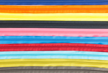 Colorful zipper arrange as background