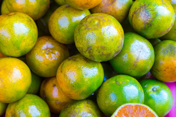 Oranges stacked