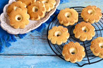 Butter biscuits in the shape of a flower