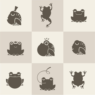 Frog characters flat