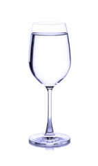 water in glass. Isolated on white background