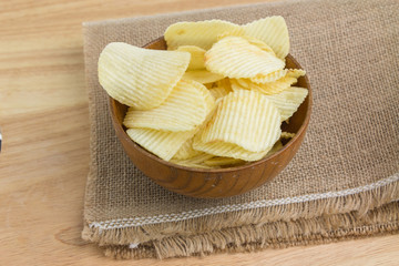 Potato slices in a bowl