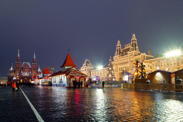 Red square during new year celebrations , Moscow, Russia