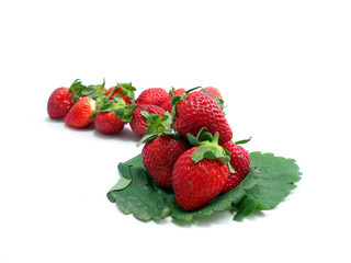 strawberry fruits on white collection
